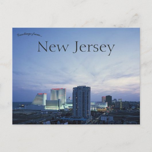 Atlantic City New Jersey Skyline Postkarte (Vorderseite)