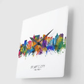 Atlantic City New Jersey Skyline Quadratische Wanduhr (Winkel)