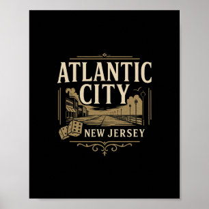 Atlantic City New Jersey Urlaub Kasino Spiele Ga Poster