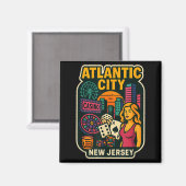 Atlantic City New Jersey Vacation Casino Gaming Ga Magnet (Vorderseite/Rückseite)
