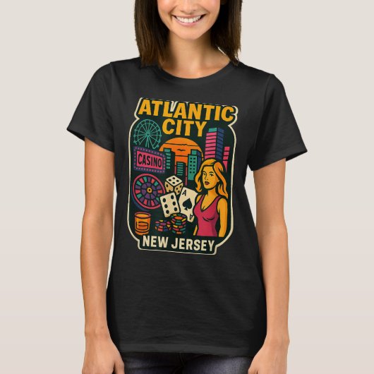 Atlantic City New Jersey Vacation Casino Gaming Ga T-Shirt (Vorderseite)