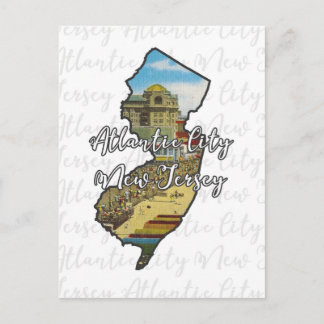 Atlantic City, New Jersey Vintag inspiriert Postka Postkarte