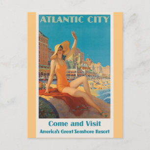 Atlantic City New Jersey Vintage Reiseposter Postkarte