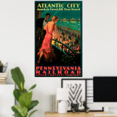 Atlantic City New Jersey Vintage Travel Poster (Heimbüro)