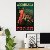 Atlantic City New Jersey Vintage Travel Poster (Heimbüro)