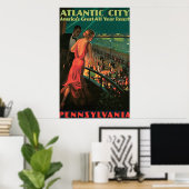 Atlantic City New Jersey Vintage Travel Poster (Heimbüro)