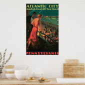 Atlantic City New Jersey Vintage Travel Poster (Küche)