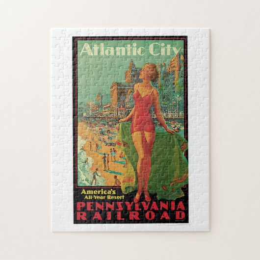 Atlantic City, New Jersey Vintage Travel Puzzle (Vertikal)