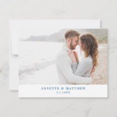 Atlantic City New Jersey Wedding Elegant Navy Map Save The Date (Rückseite)