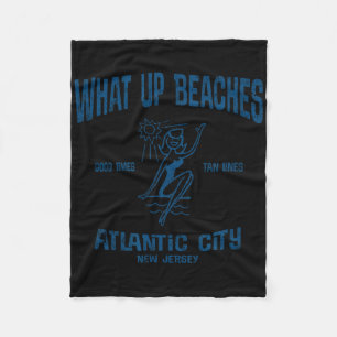 Atlantic City Nj Funny Vintag Beaches T-Shirt Fleecedecke