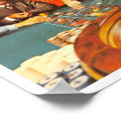 Atlantic City NJ, Gambling, Roulette, Retro Postc Poster (Ecke)
