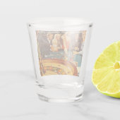 Atlantic City NJ, Gambling, Roulette, Retro Postc Schnapsglas (Rückseite)