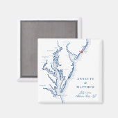 Atlantic City NJ Jersey Shore Map Wedding Magnet (Vorderseite/Rückseite)