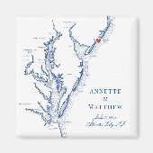 Atlantic City NJ Jersey Shore Map Wedding Magnet (Vorne)