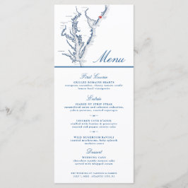 Atlantic City NJ Map Elegant Navy Blue Wedding Menükarte