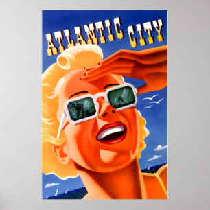 ATLANTIC CITY NJ Neue Retro-Sommer-Reise-Tourismus Poster