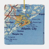 Atlantic City NJ Retro Map Keramikornament (Rückseite)