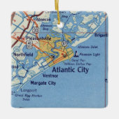 Atlantic City NJ Retro Map Keramikornament (Vorderseite)