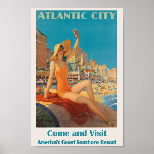 Atlantic City, NJ Travel Ad Poster (Vorne)