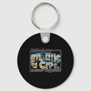 Atlantic City Nj Vintage Stcard Souvenir T-Shirt Schlüsselanhänger