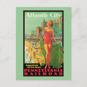 Atlantic City - Pennsylvania Eisenbahn Reisen der Postkarte