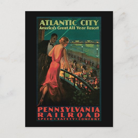 Atlantic City Pennsylvania Railway Postkarte (Vorderseite)