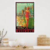 Atlantic City - Pennsylvania RR Vintage Travel Poster (Küche)