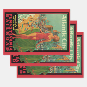 Atlantic City Resort, Pennsylvania Railroad Reise Geschenkpapier Set