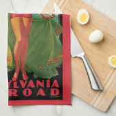 Atlantic City Resort, Pennsylvania Railway Travel Geschirrtuch (Viertel Falte)