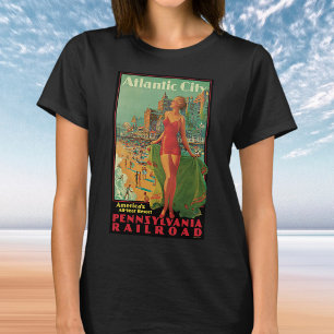Atlantic City Resort, Pennsylvania Railway Travel T-Shirt