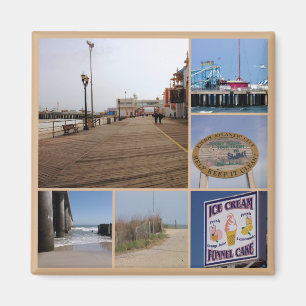 Atlantic City Strand-Foto-Collage Magnet