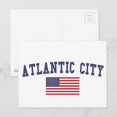 Atlantic City US Flag Postkarte (Vorne/Hinten)