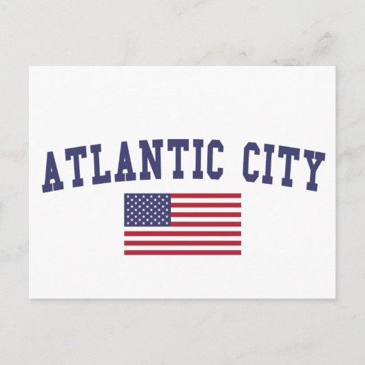 Atlantic City US Flag Postkarte (Vorderseite)