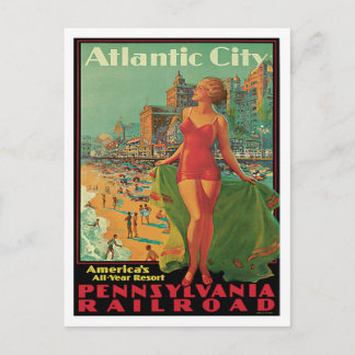 Atlantic City Vintage Reise Postkarte