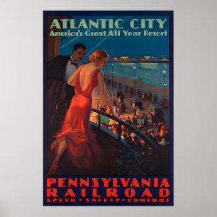 Atlantic City Vintage - Reiseplakatdrucke Poster