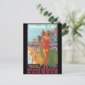 Atlantic City Vintage Travel Poster Postkarte (Stehend Vorderseite)