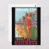 Atlantic City Vintage Travel Poster Postkarte (Vorne/Hinten)