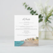 ATLANTIC CITY Watercolor Beach Skyline - Detailkar Einladung (Stehend Vorderseite)