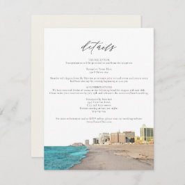 ATLANTIC CITY Watercolor Beach Skyline - Detailkar Einladung