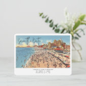 Atlantic City Wedding Vintag Save the Date Einladung (Stehend Vorderseite)