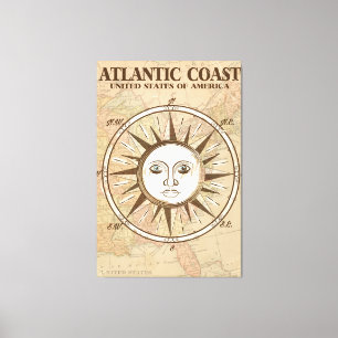 Atlantic Coast USA Vintage Reiseplakat Leinwanddruck