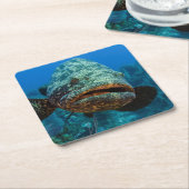 Atlantic Goliath Grouper Rechteckiger Pappuntersetzer (angewinkelt)