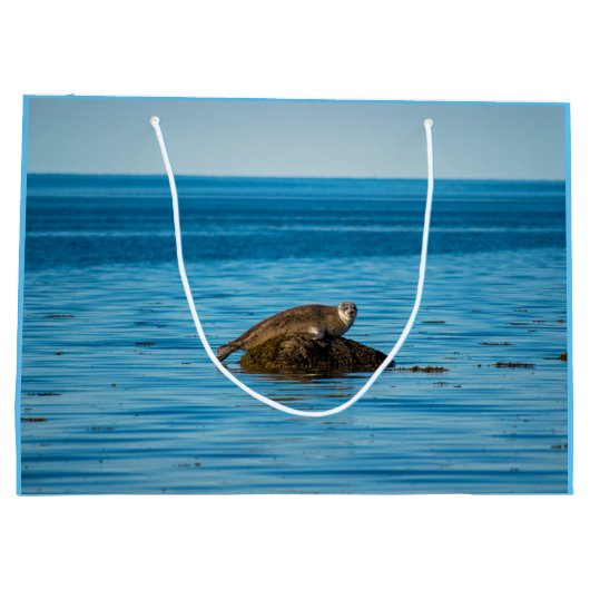 Atlantic Harbor Seal Große Geschenktüte (Rückseite)