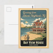 Atlantic Highlands NJ Bay View House Postkarte (Vorne/Hinten)