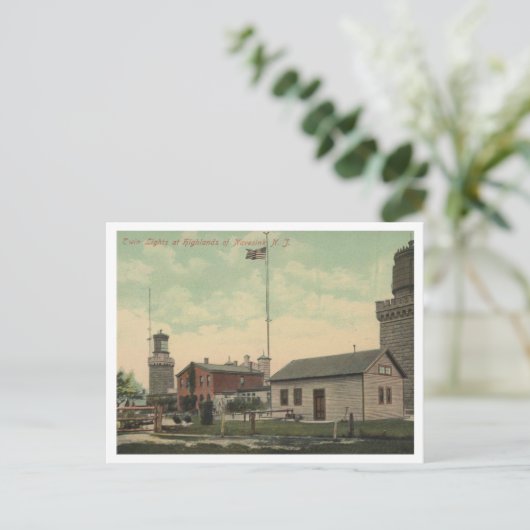 Atlantic Highlands NJ Navesink Twin Lights 1911 Postkarte (Stehend Vorderseite)