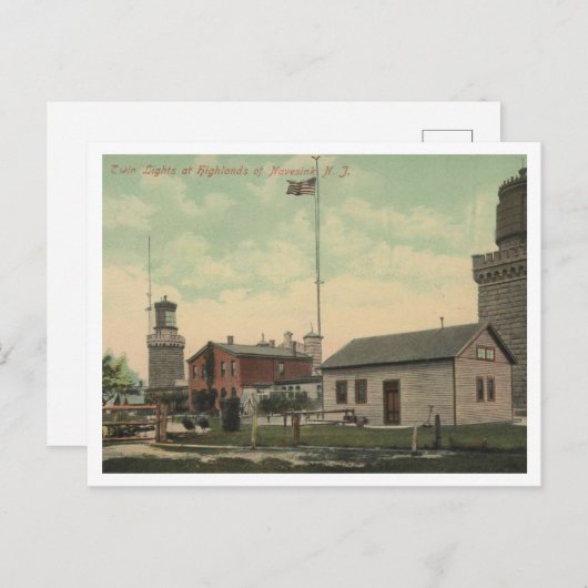Atlantic Highlands NJ Navesink Twin Lights 1911 Postkarte (Vorne/Hinten)