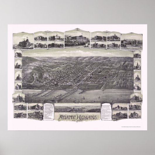 Atlantic Highlands, NJ Panoramic Map - 1894 Poster (Vorne)