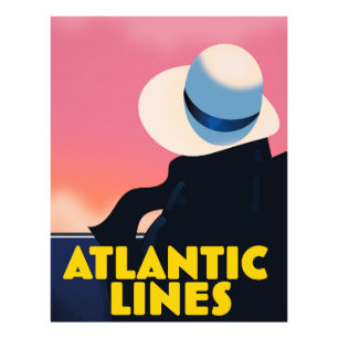 Atlantic Lines Kreuzfahrtschiff Reiseplakat Fotodruck