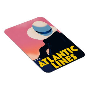 Atlantic Lines Kreuzfahrtschiff-Reiseplakat Magnet