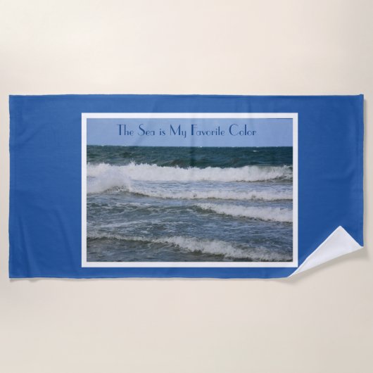 Atlantic Ocean Customizable Blue Beach Handtuch (Vorderseite)